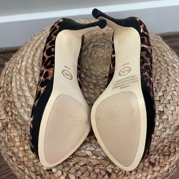 Michael Kors York Platform Cheetah Natural Haircalf Open Toe Pump - SIZE 9.5 M - Picture 7 of 9